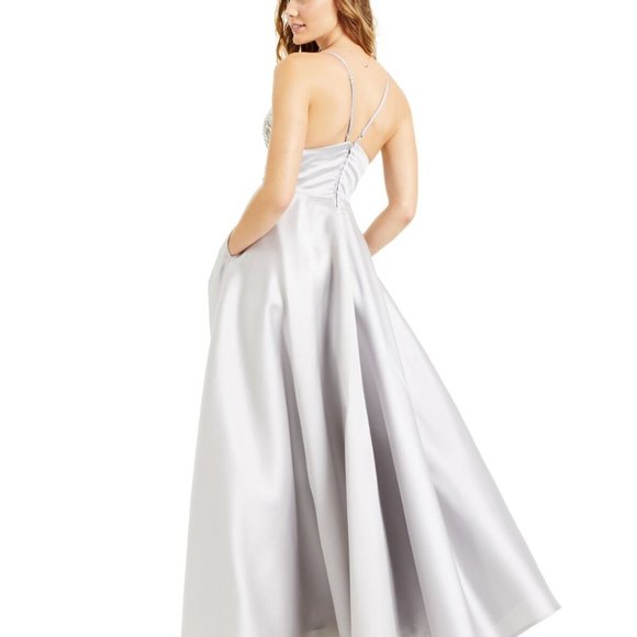 Prom Dress DARLIN Womens Silver Junior - Picture 2 of 3